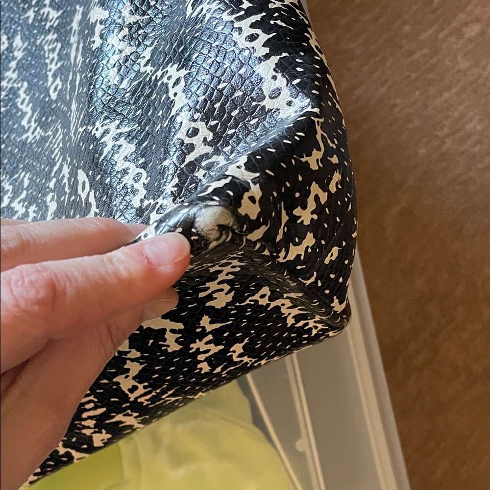 Coach Black and Cream Snakeskin Tote - Picture 8 of 11